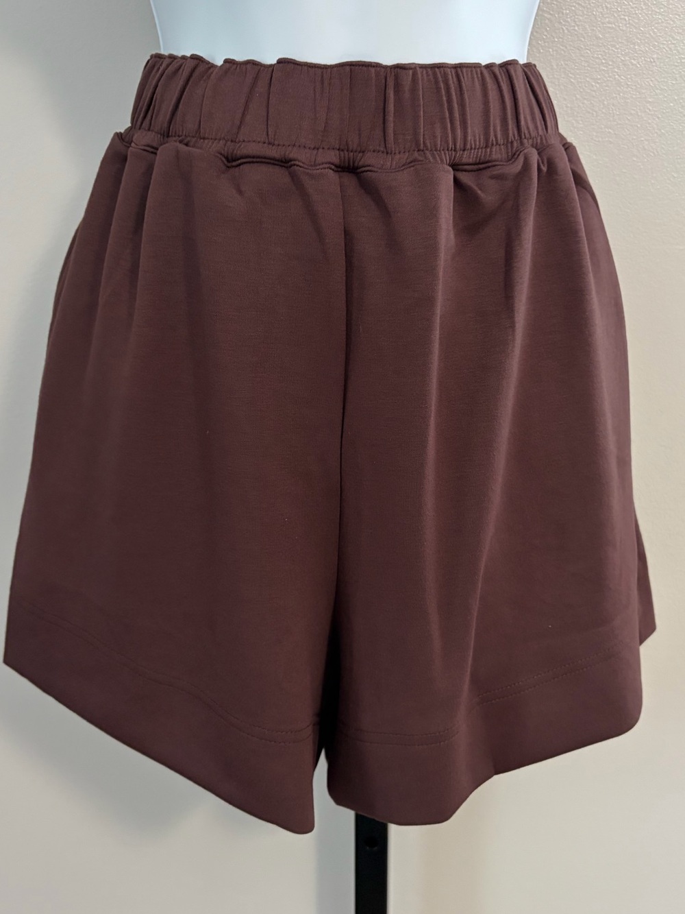 NWT Umgee Chocolate High-Waist Elastic Waistband Lounge Shorts